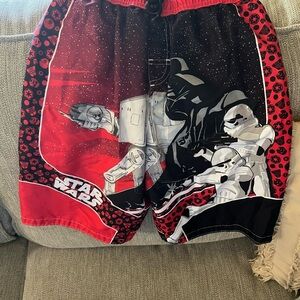 Star Wars Kids Swim Trunks - Red and Black with Stormtrooper Design